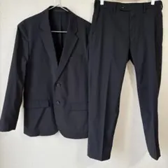 【美品】ユニクロ　感動ジャケット　コットンライク　ブラック　セットアップS