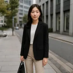 【きれいめ】UNIQLO テーラードジャケット S ブラック カジュアル 羽織り