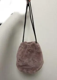 ファーバッグ マチあり ピンク