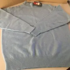 メンズハイネックセーター　水色