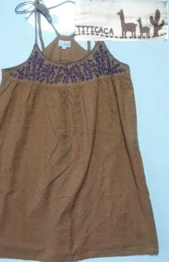 な*ぴ様 チチカカ リーフ柄 総刺繍 ワイドシルエット ゆるふわ キャミソールのサムネイル