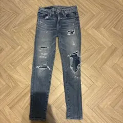 ダメージ加工 スキニージーンズ 30