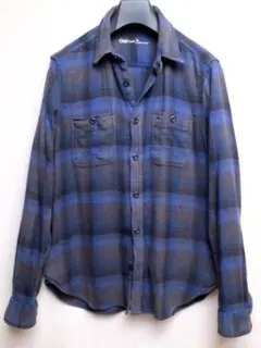 GAP ギャップ ネルシャツ S チェック ブルー × ブラック
