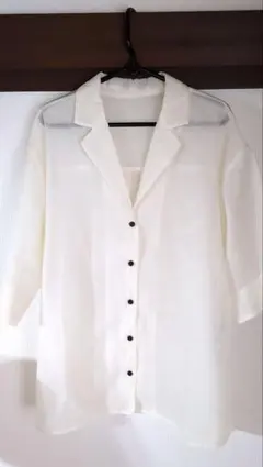 ローリーズファーム　シアー開襟５分袖シャツ