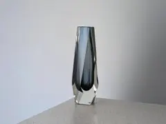 ビンテージ ムラーノ 名作 ガラス フラワーベース 一輪挿し 多面体 構造美