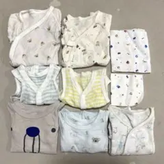 新生児肌着7枚＋ガーゼ2枚 50〜60/70 夏用 即発送 匿名発送