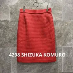 4298シズカコムロ 高級　ひざ丈スカート L 赤 キルティング風 a992のサムネイル