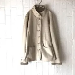 【VORNEHME DAME】美品　ベージュ スエード風 チェスターコート　M
