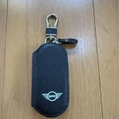 MINI ブラックレザー キーホルダーケース