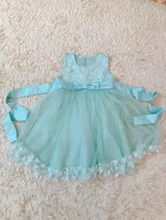 ミントグリーン フラワーレースドレス