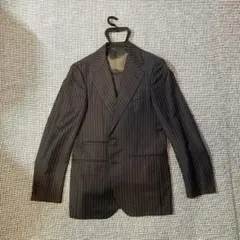 GREEN LABEL RELAXINストライプ ブラウンスーツ-セットアップ