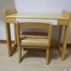 木製キッズデスク＆チェアセット　学習机　こども