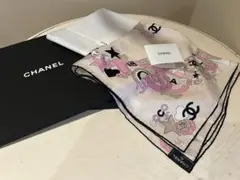 CHANEL シルク100% ハンカチ クリーム色 CHANEL シルク100% ハンカチ クリーム色