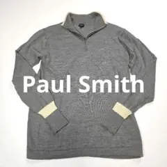 Paul Smith ポールスミス ハーフジップ ウール ニットセーターグレーL