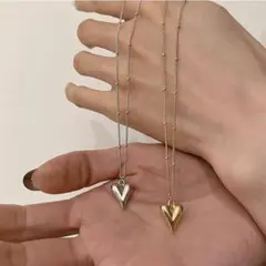 【新品】シルバー　ハートチャームネックレス　アクセサリー