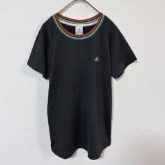 アディダス　ラグランTシャツ　レディースL　2007年製　Y2K　黒色　ラメ