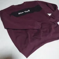 New York プリント クルーネック トレーナー