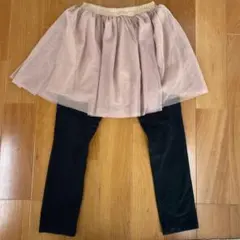 ピンクチュチュスカートと黒レギンスセット　130