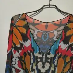 SHEIN　シーイン　バタフライ柄 シフォン チュニック 半袖のサムネイル