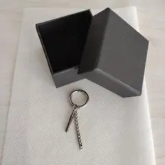 チェーン付きメタルリングイヤリング