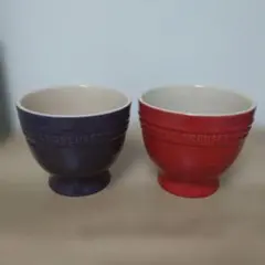 LE CREUSET ボウル　デザートカップ 赤 紫 セットのサムネイル