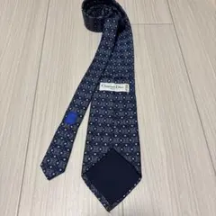 Christian Dior ネクタイ ネイビー 幾何学模様