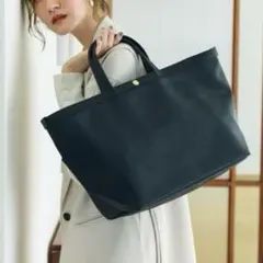 【美品】TOPKAPI ブライト スリーポケット A4 トートバッグ 黒