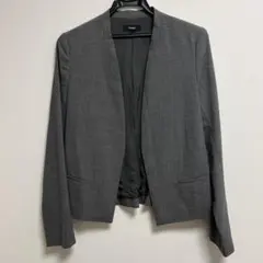 theory セオリーノーカラージャケットパンツスーツセットアップグレーサイズ2