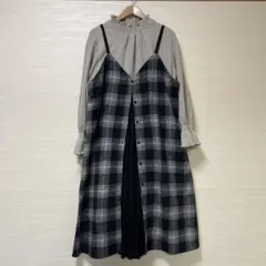大きいサイズ3L キャミワンピース チェック柄