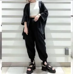 【JEANASIS】　スウェットワイドジョガーパンツ