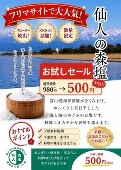 仙人の森塩　100g 天然塩　平釜　富山湾海洋深層水のサムネイル