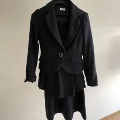 紺色レディーススーツ　ジャケット　スカート　ワンピース3点セット　9号