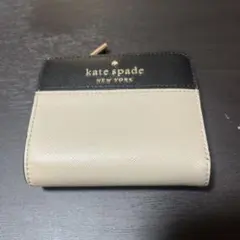 kate spade 二つ折り財布 ベージュ/ブラック