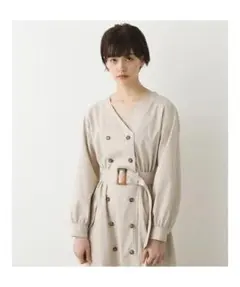 新品　Avan Lily トレンチライクマキシワンピース　トレンチコートチェック