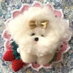 ぺろんちょわんこぶろーち♡小さいぬいぐるみみたいなかわいい犬イッヌ♡オチョンマゲ