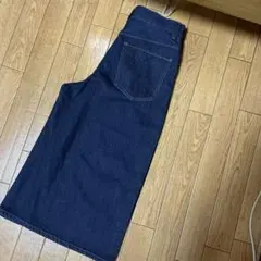 UNIQLO デニムキュロット 25インチ ネイビーのサムネイル