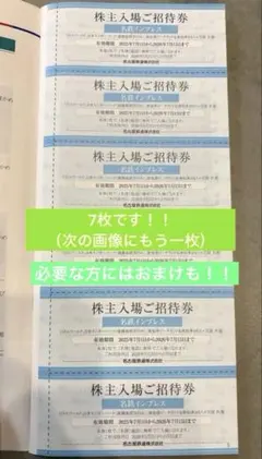 名鉄インプレス 株主入場ご招待券 7枚セットのサムネイル