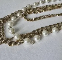 ゴールドチェーンパールネックレス