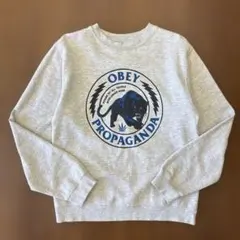 1*中様 OBEY スウェット トレーナー プリントロゴ 古着 グレー Sサイズ