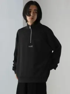 HARE 3D-HAREロゴポンチハーフジップスウェット　FREEサイズ