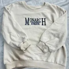 MONARC トレーナー クリーム色 ロゴ刺繍