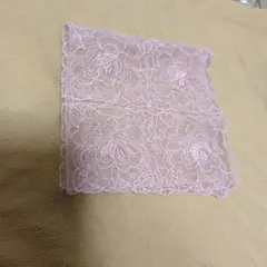 花柄レース ピンクハンカチ