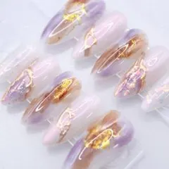 1388 ネイルチップSサイズ 韓国　ニュアンス ゴールド　上品　マグネット