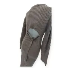 GRL グレイル　ロングニット　ワンピース 長袖 バック　スリット　背中　穴開き