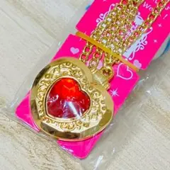 新品▼45周年 セボンスター ネックレス ゴールドカラー 赤 レッド メモリアル