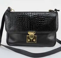 ✨美品✨BALLY ショルダーバッグ クロコ型押し レザー エナメル 鍵付き