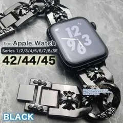 apple Watch バンド 42ｍｍ_44ｍｍ_45ｍｍ チェーン 黒