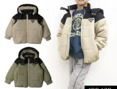 新品タグ付き　丸高衣料クレセント　配色中綿ジャケットカーキグリーン100cm