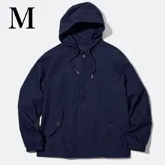 ユニクロ【M】コットンパーカー フード付きジップアップジャケット ライトアウター