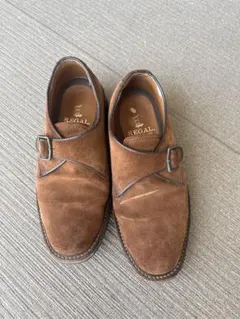REGAL ブラウン スエード ダブルモンクシューズ